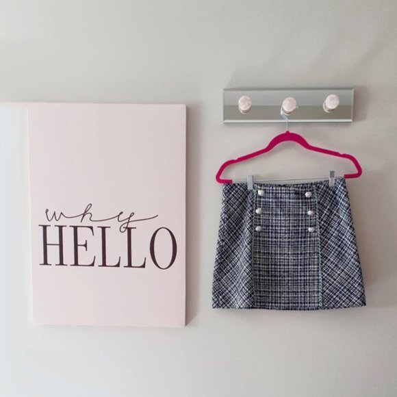 NWT Veronica Beard navy blue plaid mini skirt, 8 - Picture 15 of 16